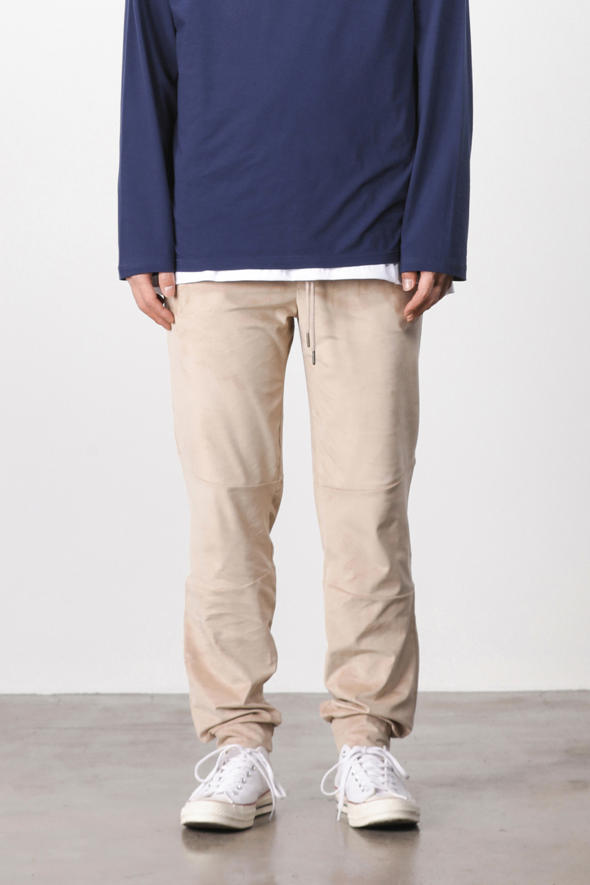 Suede loose fit pants (beige) #jp05