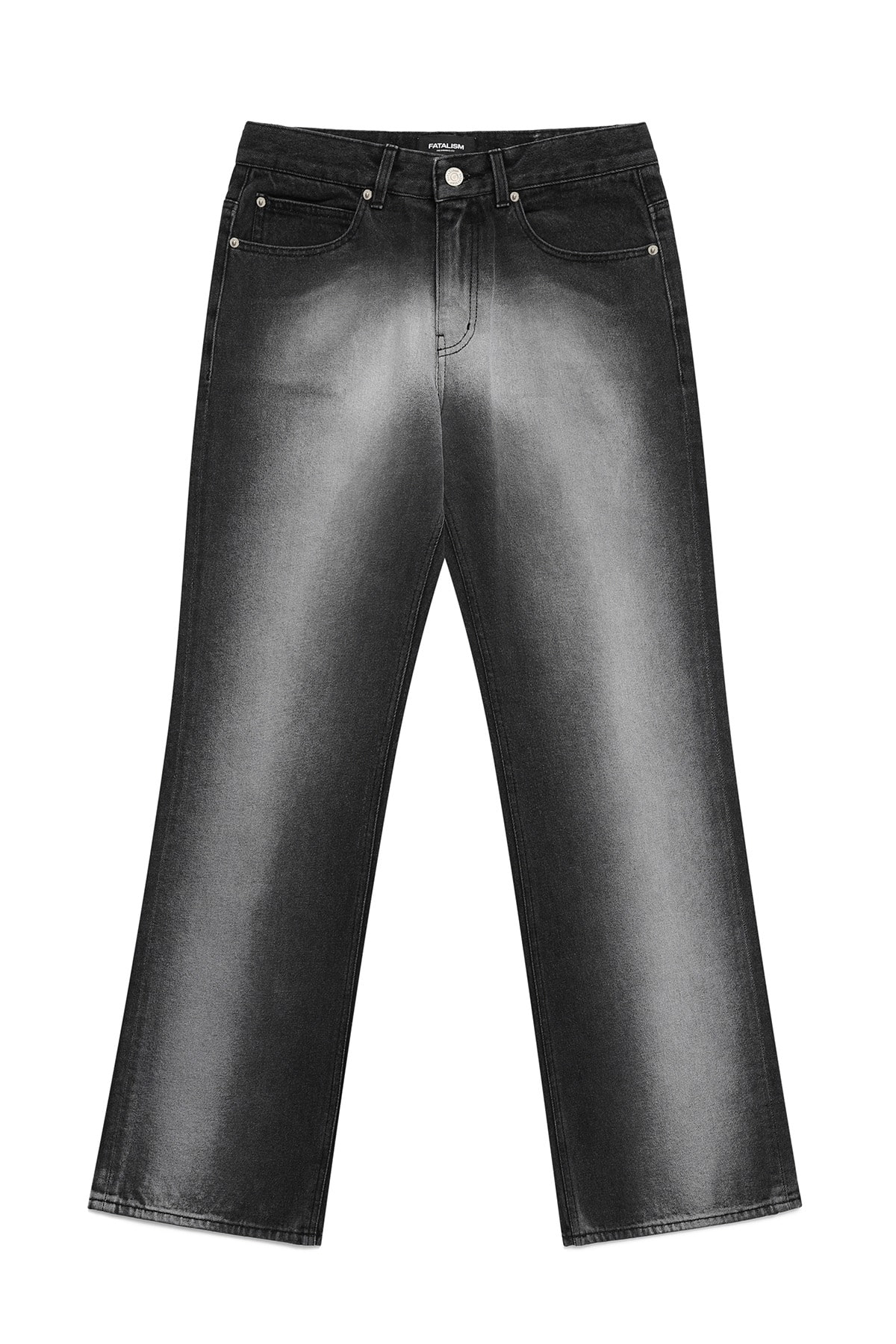 #0303 Spray gradation wide jeans(black)