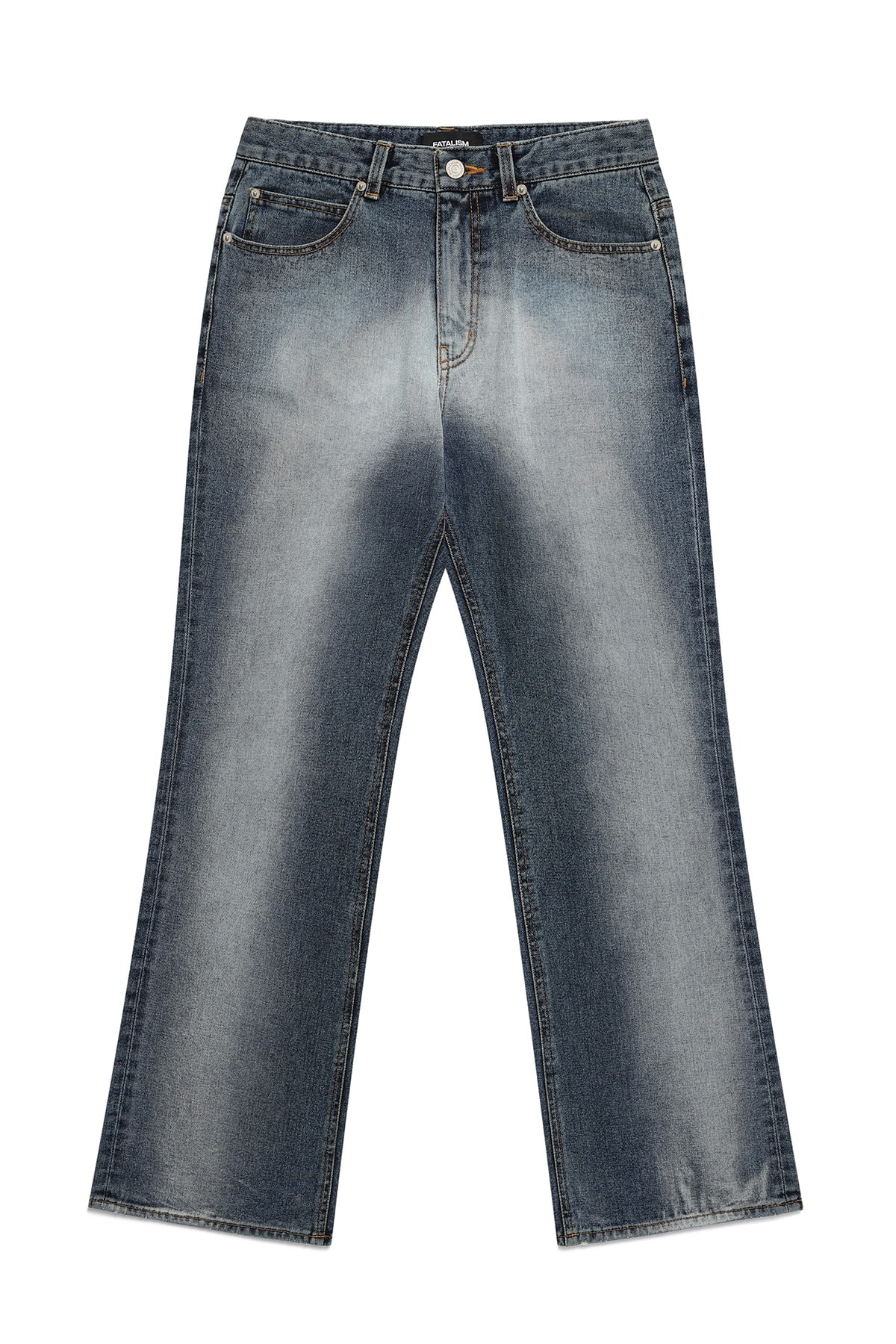 #0302 Spray gradation wide jeans(blue)